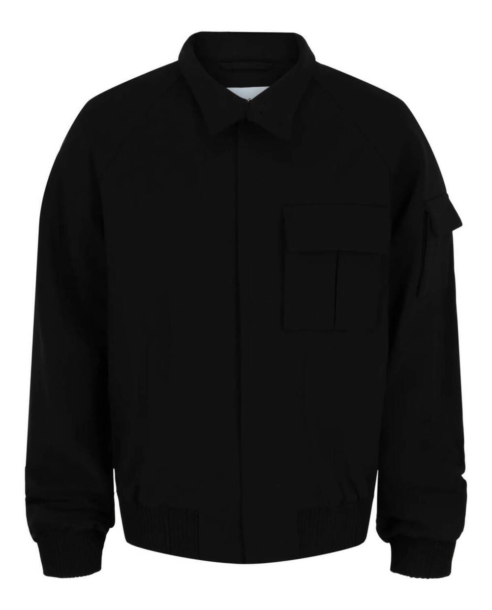 NEW SALVATORE FERRAGAMO men's cropped bomber jacket in black